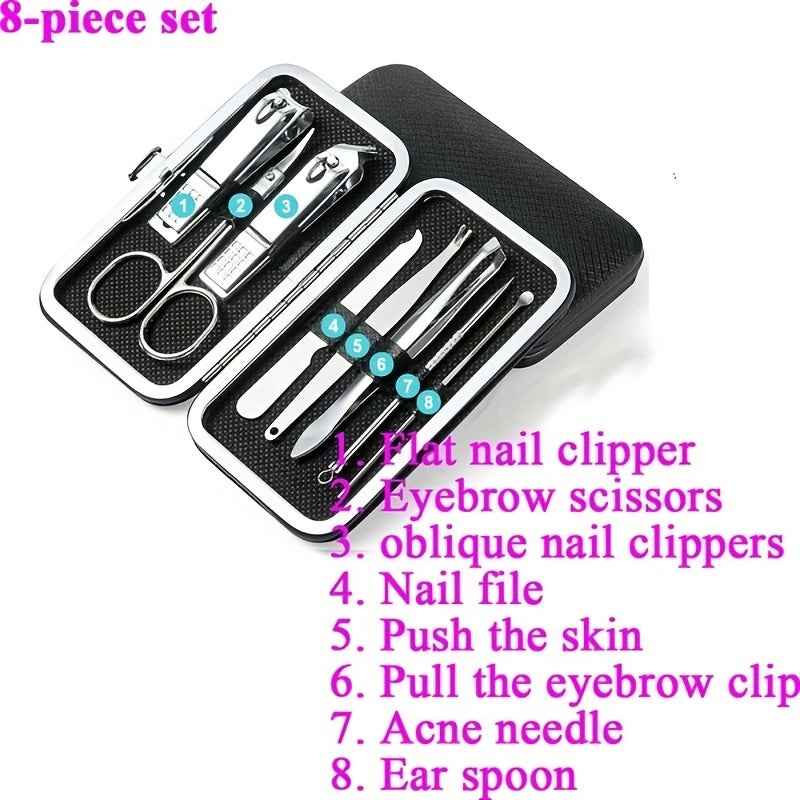 Professional Manicure And Pedicure Set, Nail Clipper Nail Cutter Nail Files Ear Spoon, Beauty Tools Grooming Set with Portable Case, for Nail Care, for Household And Travel