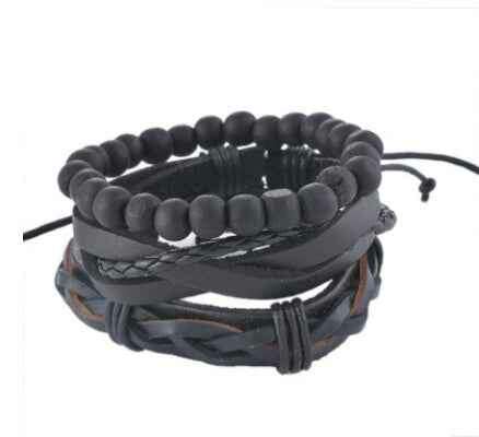 Vintage Leather Bead Bracelet - Unisex Multilayer Punk Jewelry for Stylish Accessories 7