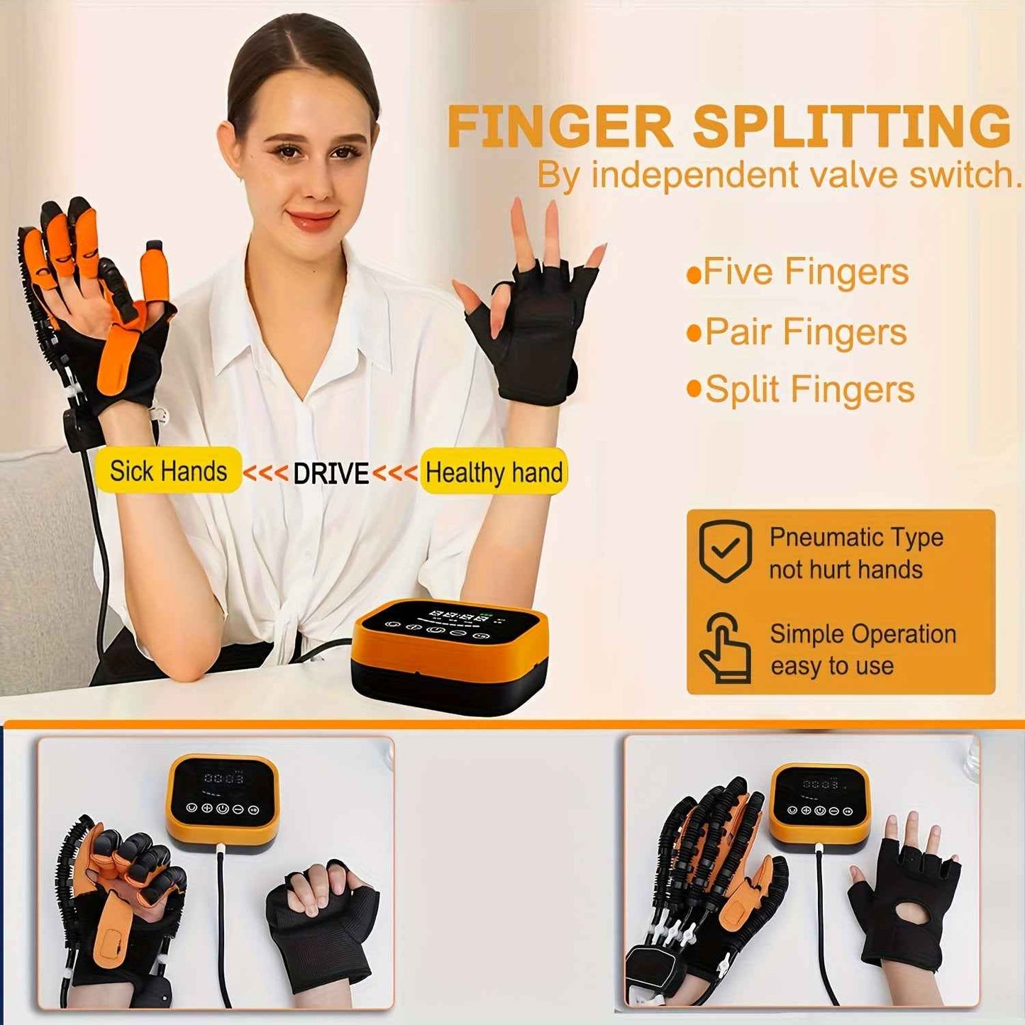 Rehabilitation Robot Gloves for Improved Hand Recovery and Finger Training with USB Charging and Power Adjustment