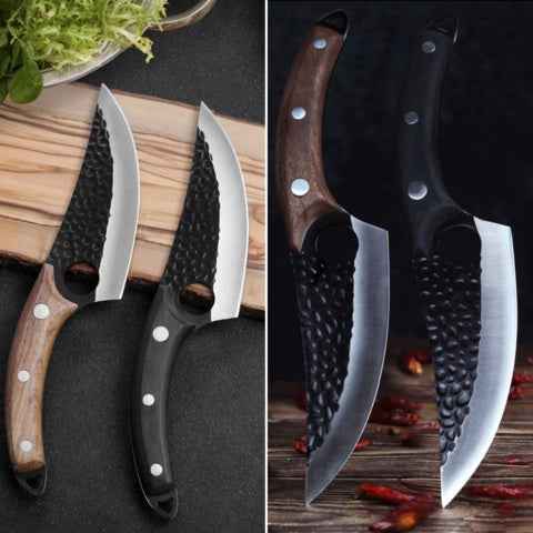 Slaughter Cutting Meat Boning Knife - Small Scimitar for Skinning and Butchering Pigs