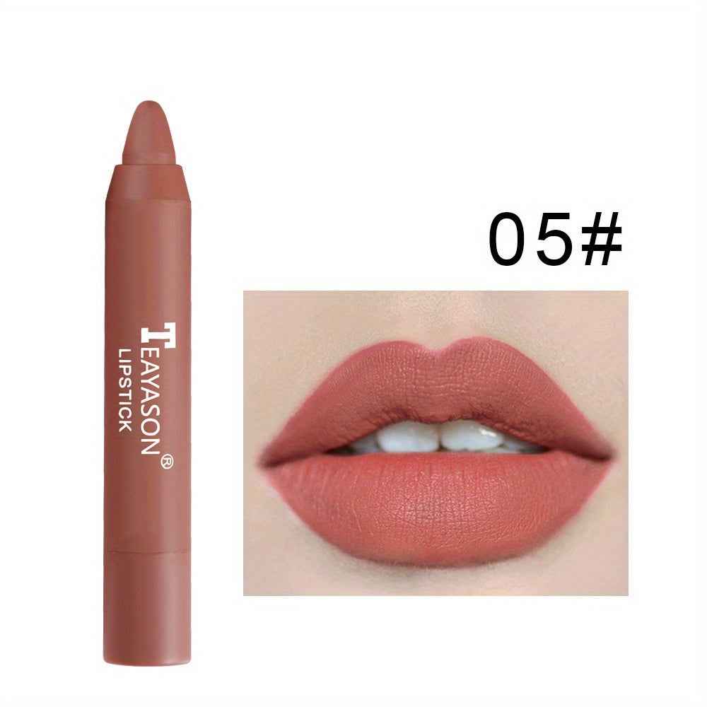 12 Colors Matte Moisturizing Lipstick Crayons - Vibrant Lipstick for Smooth, Long-Lasting, Waterproof Finish - Perfect Valentine's Day Gift for Her #05