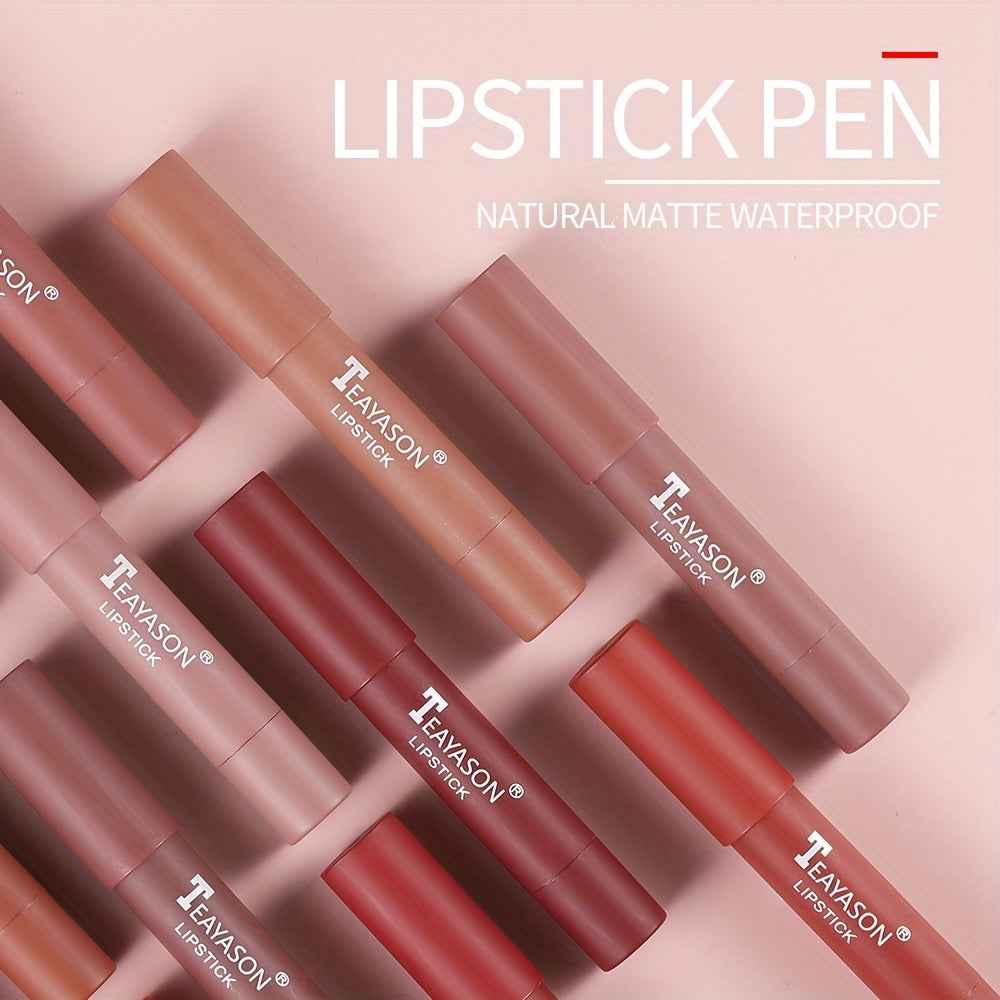 12 Colors Matte Moisturizing Lipstick Crayons - Vibrant Lipstick for Smooth, Long-Lasting, Waterproof Finish - Perfect Valentine's Day Gift for Her