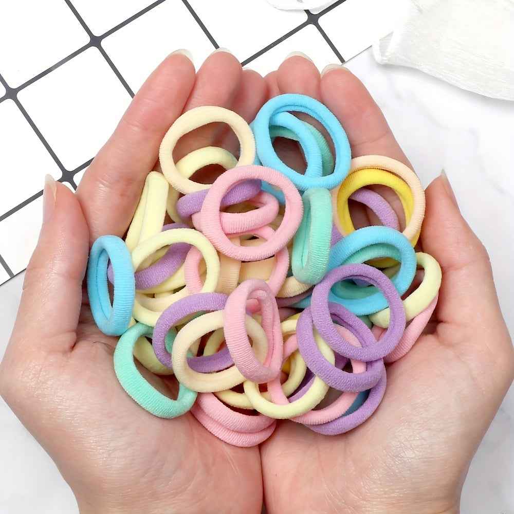 Hair Bands for Women - 50pcs Set Basic Elastic Headbands in Solid Colors for Ponytails and Hair Accessories