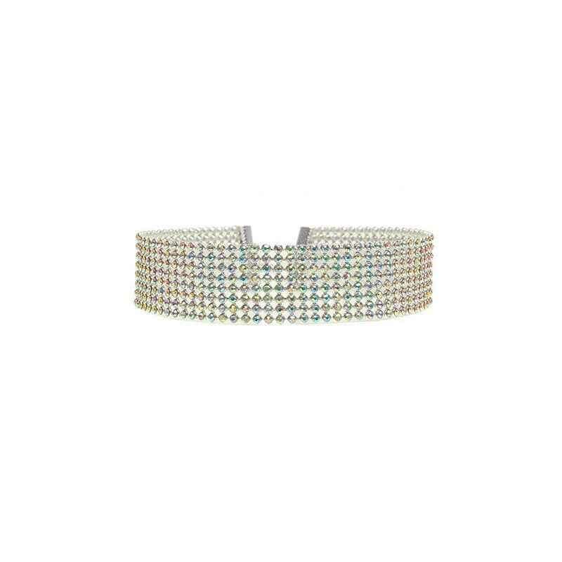 Rhinestone Choker Necklace for Women - Sparkling Crystal Wedding Jewelry and Elegant Accessories Colorful 25mm