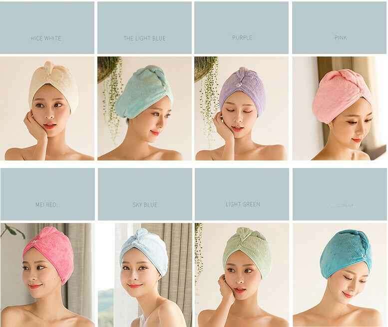 Women's Hair Dryer Cap - Absorbent Hair Towel for Fast Drying