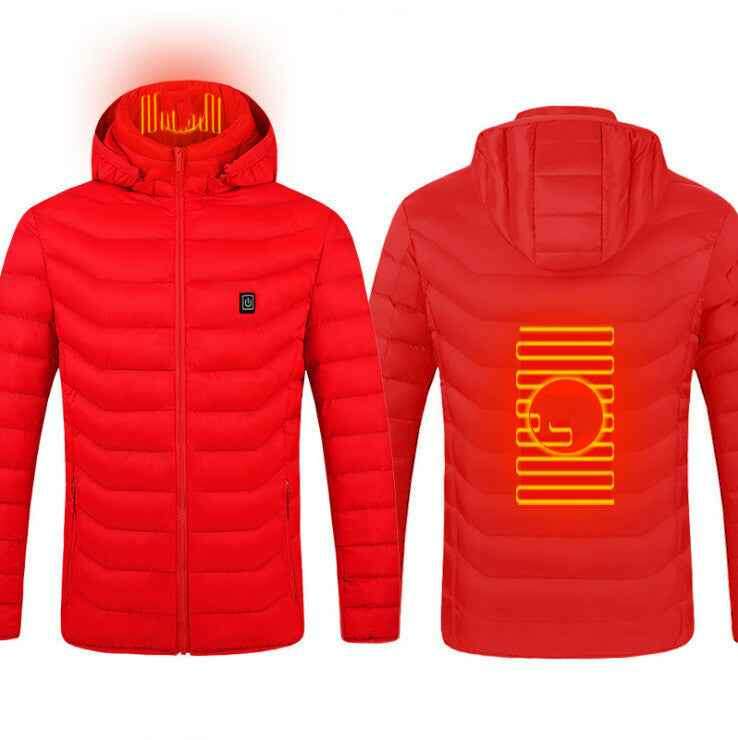 USB Heated Jacket - Thermal Cotton Coat for Men | Ultimate Warmth & Comfort Red Zone2
