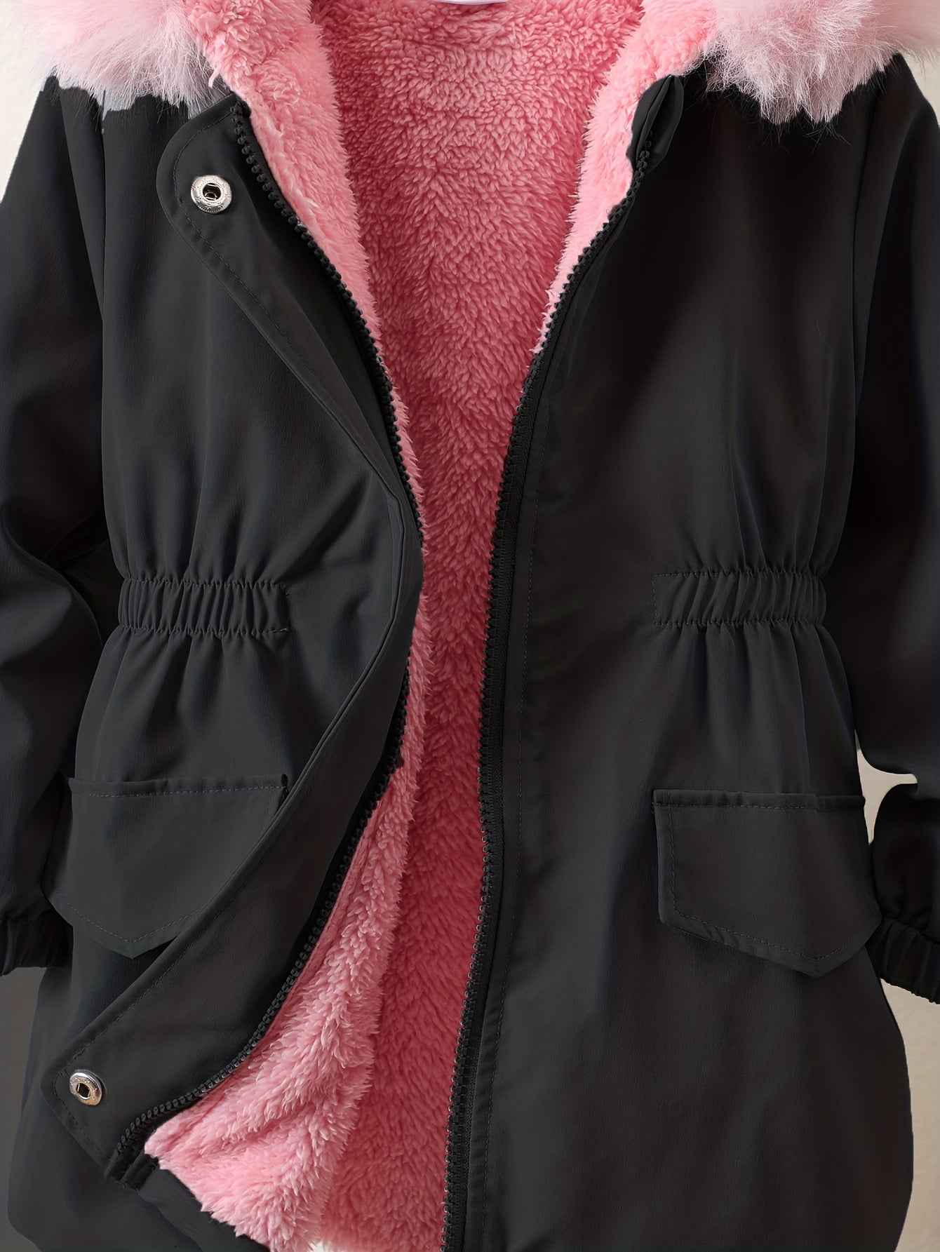 Winter Hooded Jacket for Girls - Warm Long Sleeve Zip-Up Coat with Pockets | A-Line Silhouette for School, Playdates & Outdoor Activities