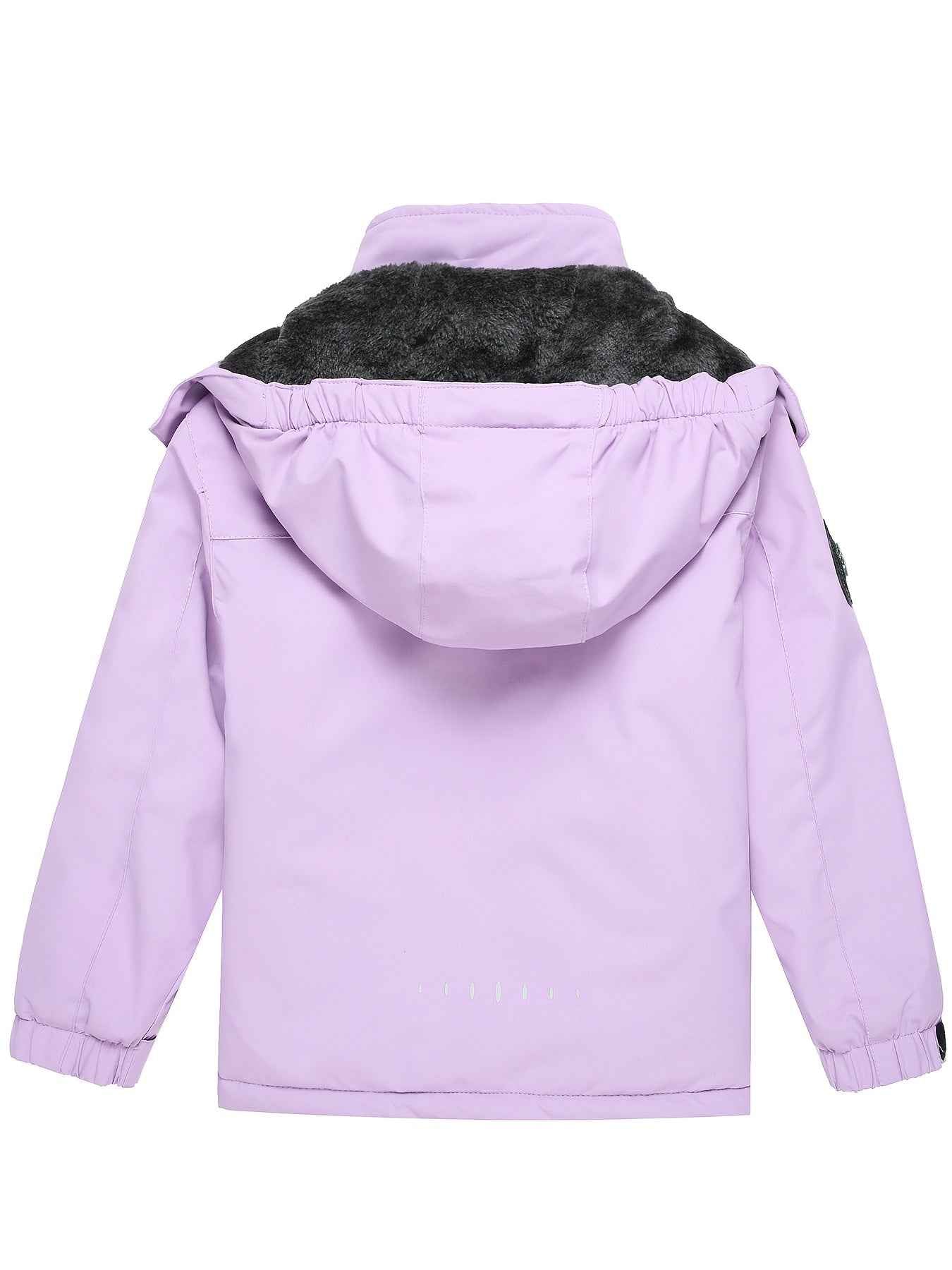 Girls' Windproof Ski Jacket - Thickened Warm Hooded Liner for Outdoor Mountaineering and Travel, Practical Multi-Pocket Design