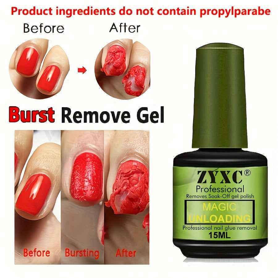 0.51oz Magic Soak-Off Quick Nail Glue Remover, Nail Polish Remover For Gel Nails Polish