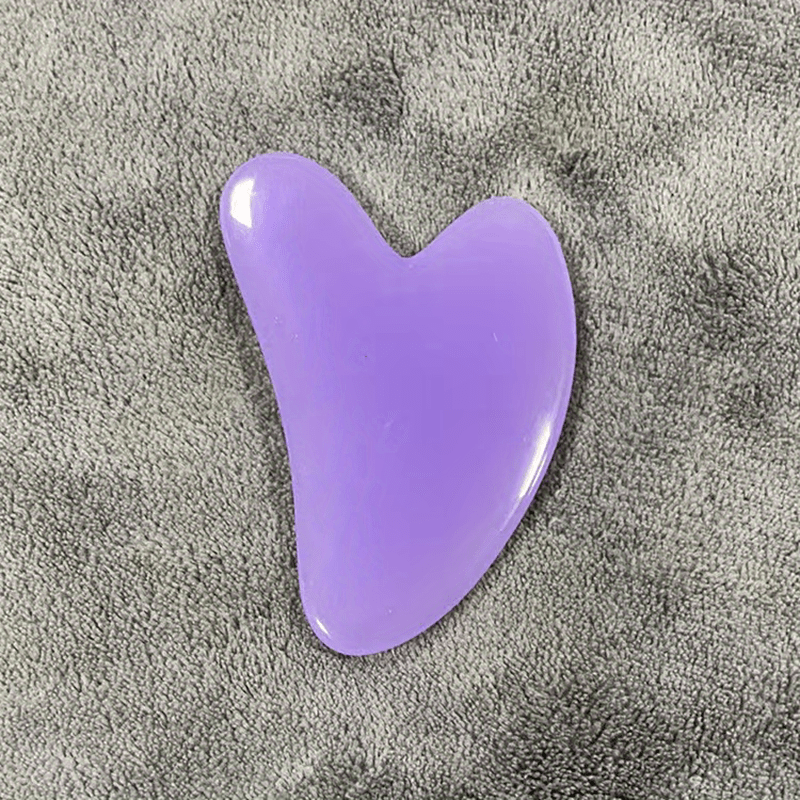 Heart-Shaped Massage Tool - Pastel pink Facial & Body Scraping board for Light Beige Care, Muscle Toning, Hair Removal - Durable & Easy-Clean Surface - Salon or Home Spa Use - Beauty Device, Massager for Body, Soothing Aesthe Purple