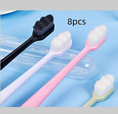 Ultra-Soft Toothbrush for Deep Cleaning and Travel Convenience 8pcs Wavy Mixed