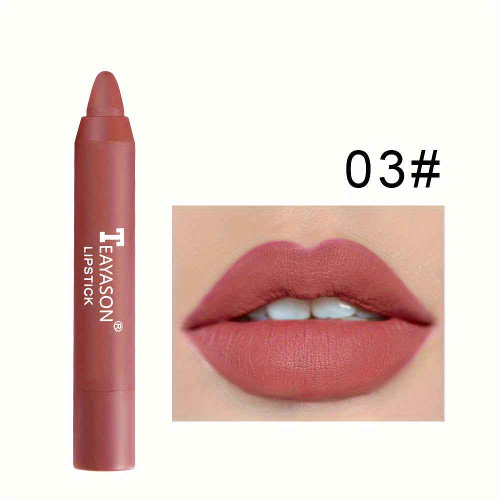 12 Colors Matte Moisturizing Lipstick Crayons - Vibrant Lipstick for Smooth, Long-Lasting, Waterproof Finish - Perfect Valentine's Day Gift for Her #03
