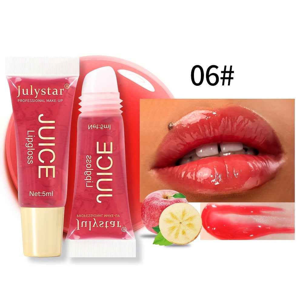 [Natural Lip Oil] Long-lasting Moisturizing Mirror Lip Oil | Beauty Natural Fruit Flavor Pouty Lip Moisturizing Water Gloss Lipstick