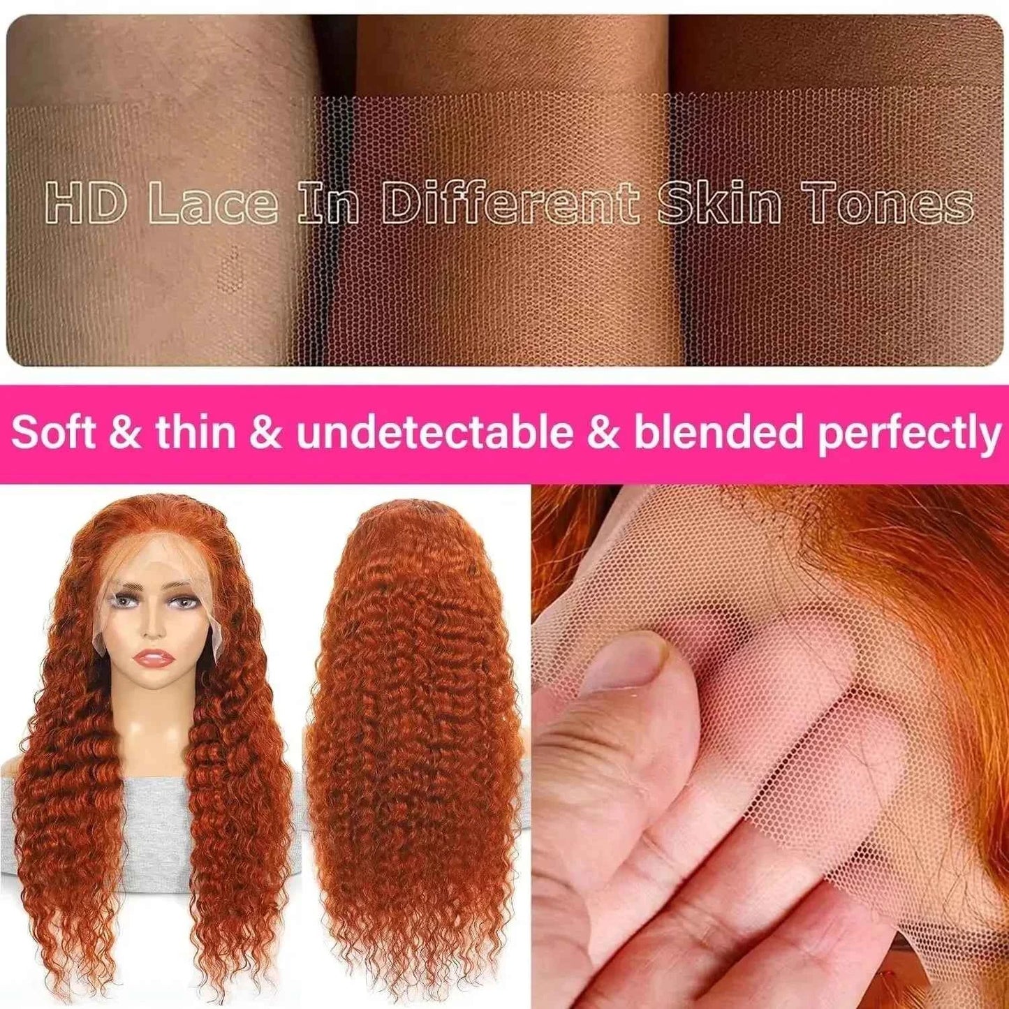 Mossily Orange Ginger Lace Front Wig - Luxury Handcrafted Beauty for Stunning Style