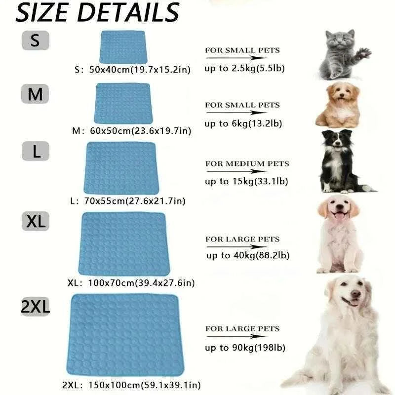 Dog Cooling Mat Extra Large Summer Pet Bed for Small to Big Dogs and Cats - Durable Ice Pad Blanket