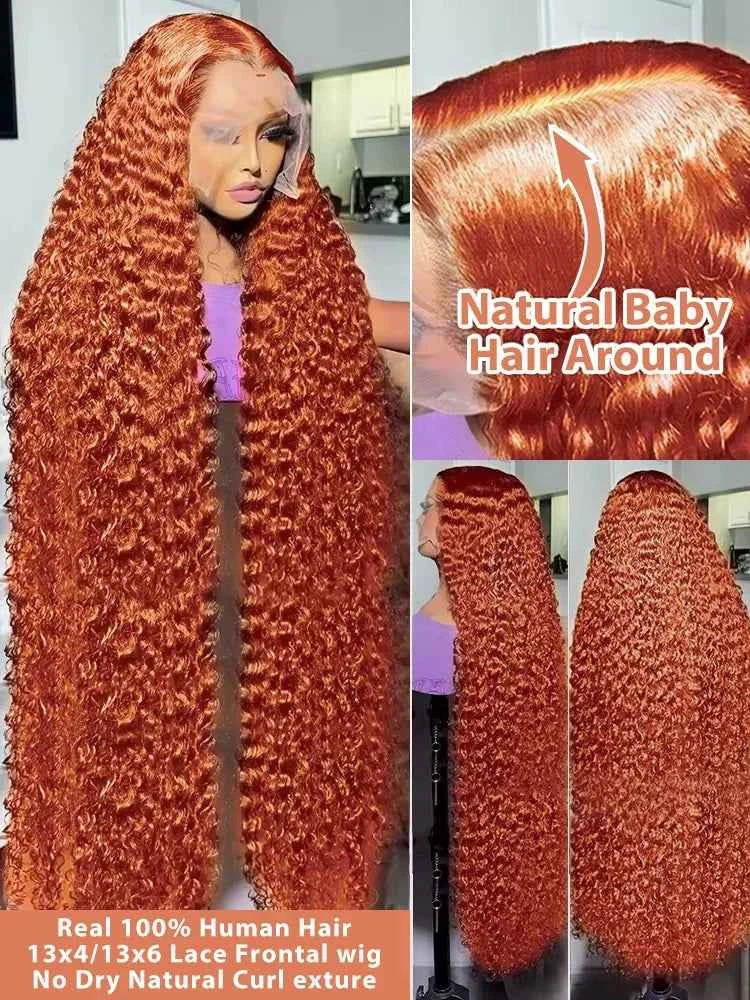 Mossily Orange Ginger Lace Front Wig - Luxury Handcrafted Beauty for Stunning Style