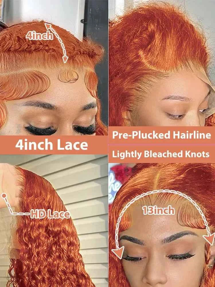 Mossily Orange Ginger Lace Front Wig - Luxury Handcrafted Beauty for Stunning Style