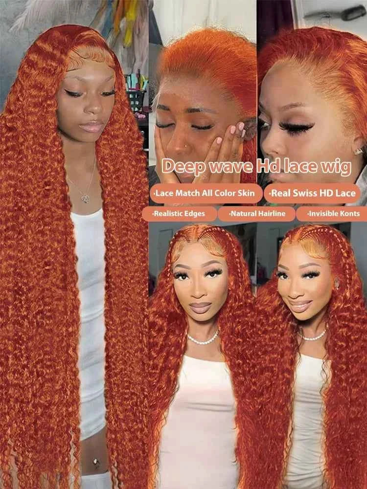 Mossily Orange Ginger Lace Front Wig - Luxury Handcrafted Beauty for Stunning Style