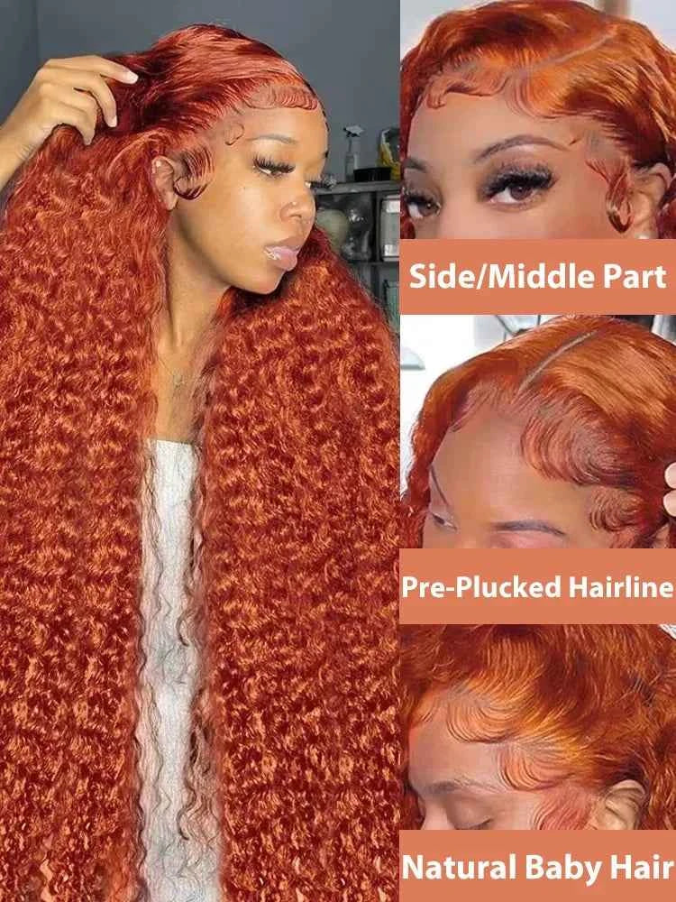 Mossily Orange Ginger Lace Front Wig - Luxury Handcrafted Beauty for Stunning Style