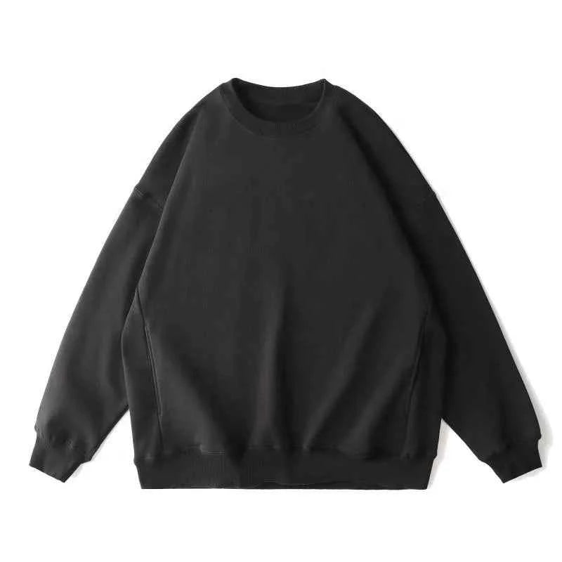 YUDI 500g 100% Pure Cotton zero Shrinkage Design Spliced Side Pocket Round Neck Sweatshirt