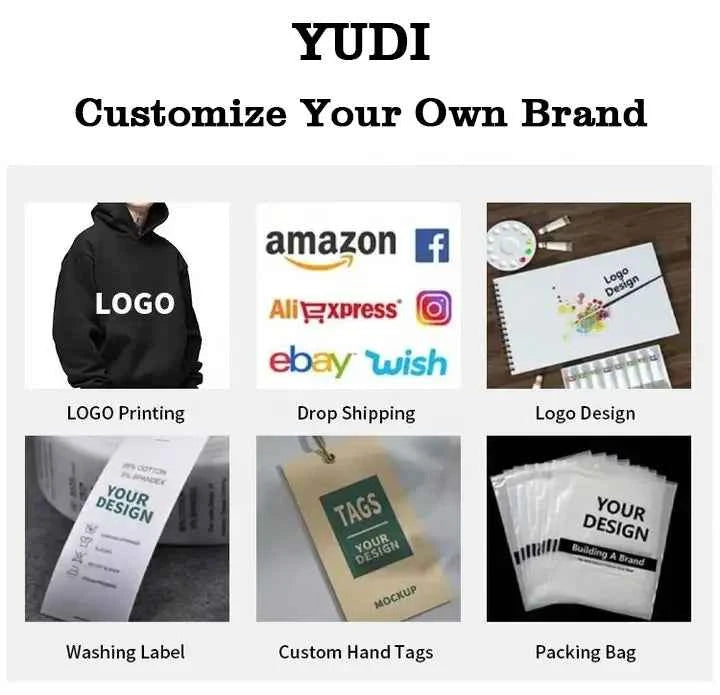 YUDI 500g 100% Pure Cotton zero Shrinkage Design Spliced Side Pocket Round Neck Sweatshirt