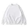 YUDI 500g 100% Pure Cotton zero Shrinkage Design Spliced Side Pocket Round Neck Sweatshirt White