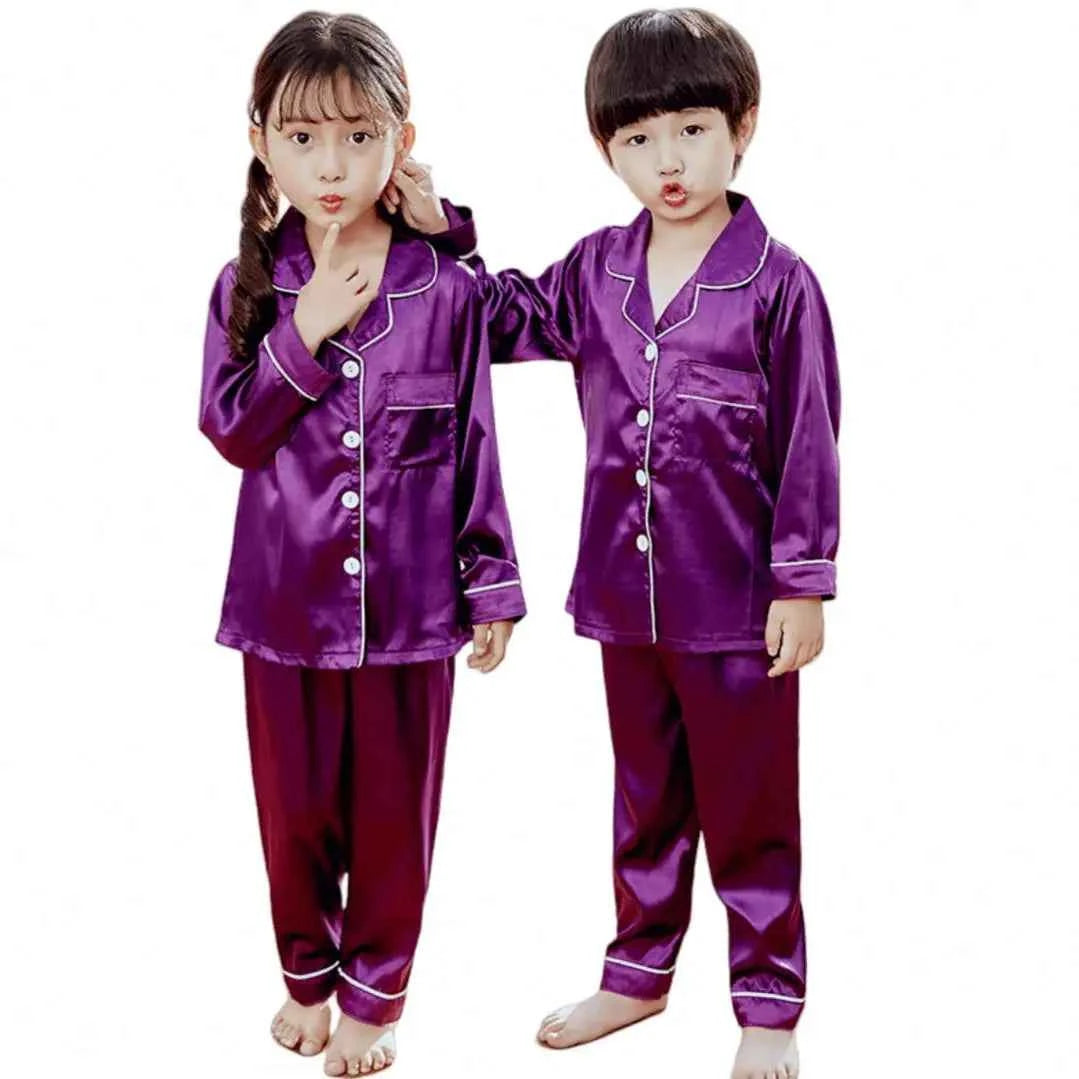 New Children's Satin Pajamas Set