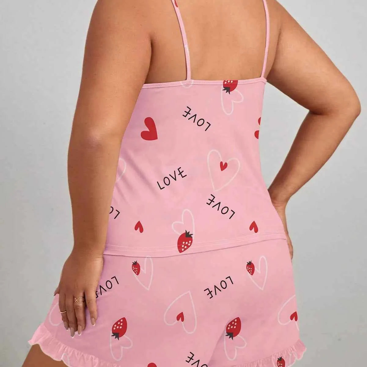 Customized Women's Pajamas – Smooth Large Size Two-Piece Casual Suspender Shorts for Home Wear