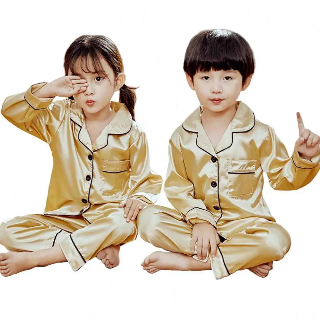 New Children's Satin Pajamas Set