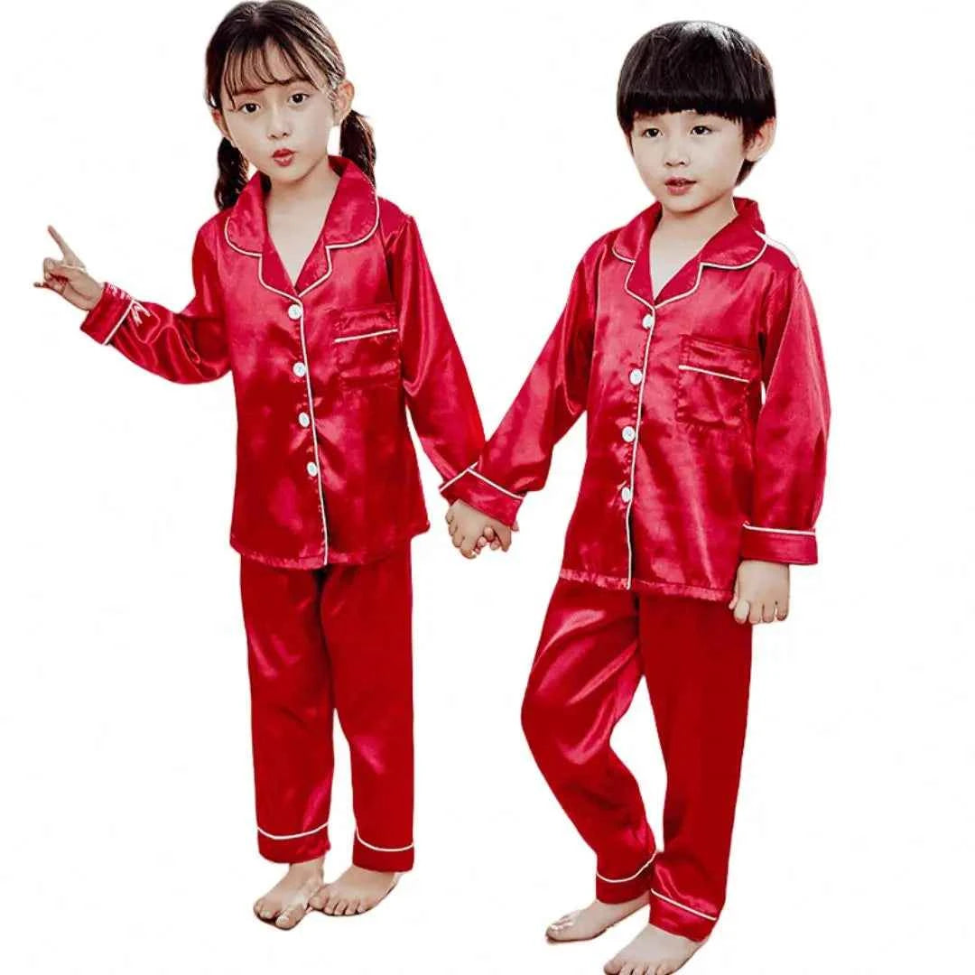 New Children's Satin Pajamas Set