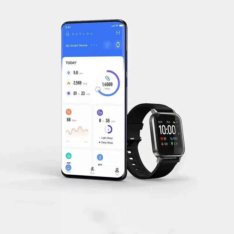 POSK Hay Lou LS02 Mini Smart Watch 2 IP68 Waterproof 12 Sport Models Sport Heart Rate Monitor English Version Smart Watch