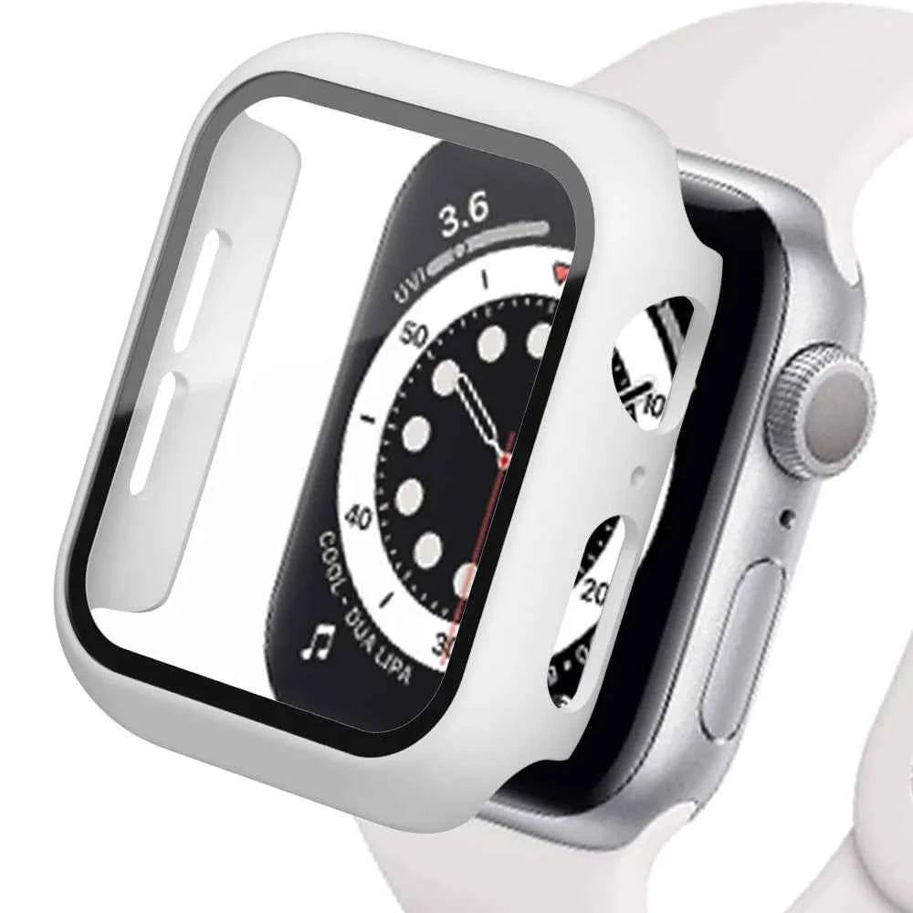 Tempered Glass Apple Watch Accessories Screen Protector and Case for 40mm 41mm 42mm 44mm 45mm Series 4 5 6 7 8 SE 9