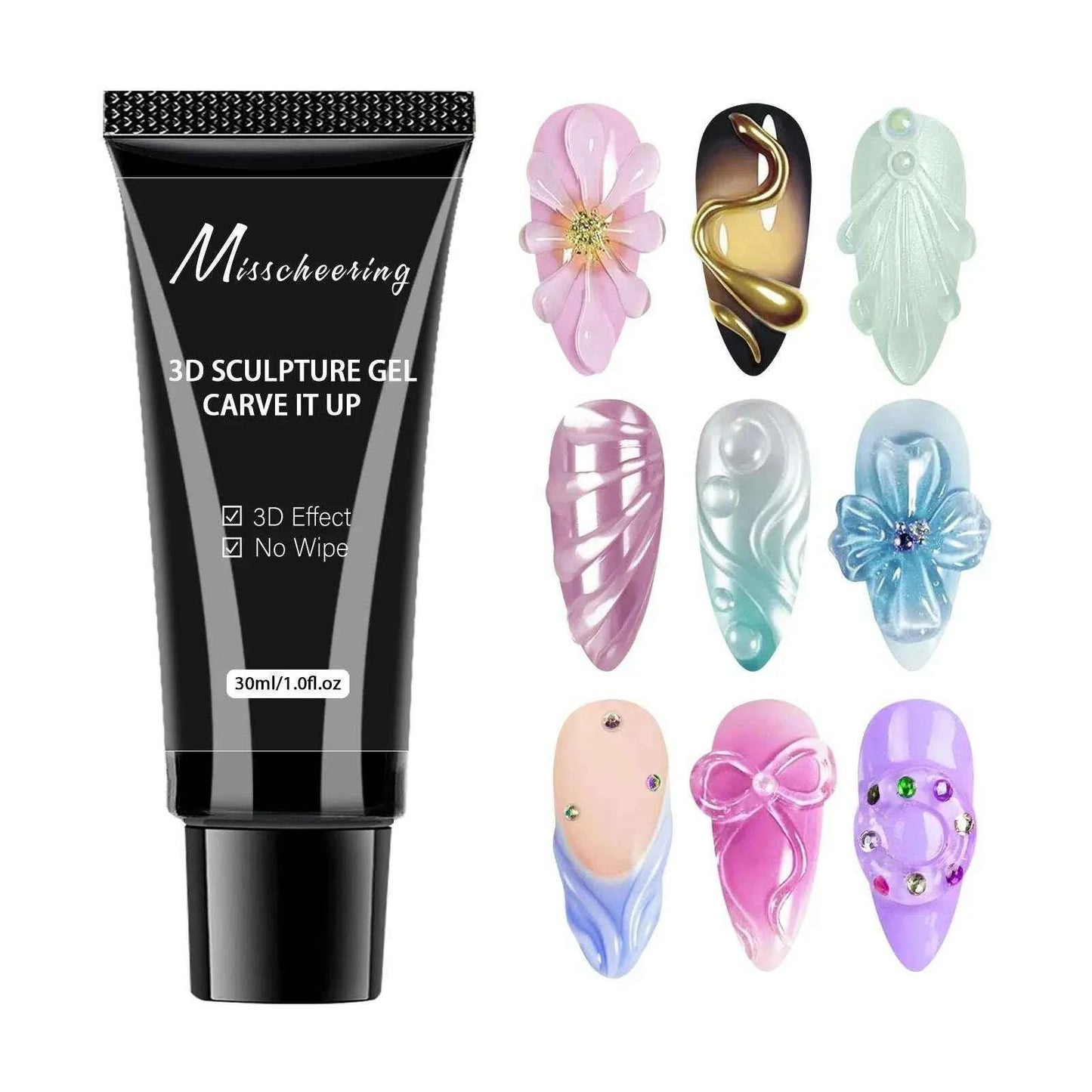 30g Nail Rhinestone Glue - Super Strong Gel for 3D Nail Art, Gem Decorations & Bling 3D 30ml