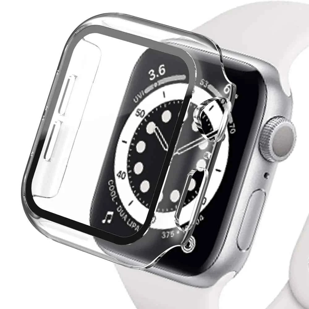 Tempered Glass Apple Watch Accessories Screen Protector and Case for 40mm 41mm 42mm 44mm 45mm Series 4 5 6 7 8 SE 9