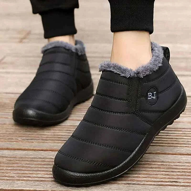 Warm Casual Winter Sneakers for Men - Lightweight Fur Sneaker Shoes for Couples