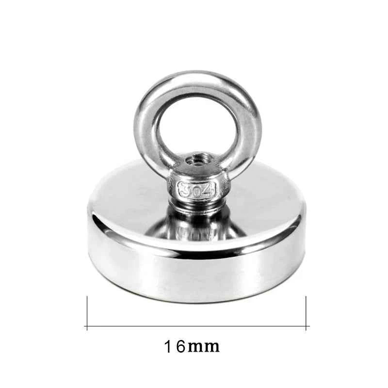 Super Strong Neodymium Fishing Magnets Heavy Duty with Countersunk Hole Eyebolt for Magnetic Fishing Salvage D16 Pull Max 5kg