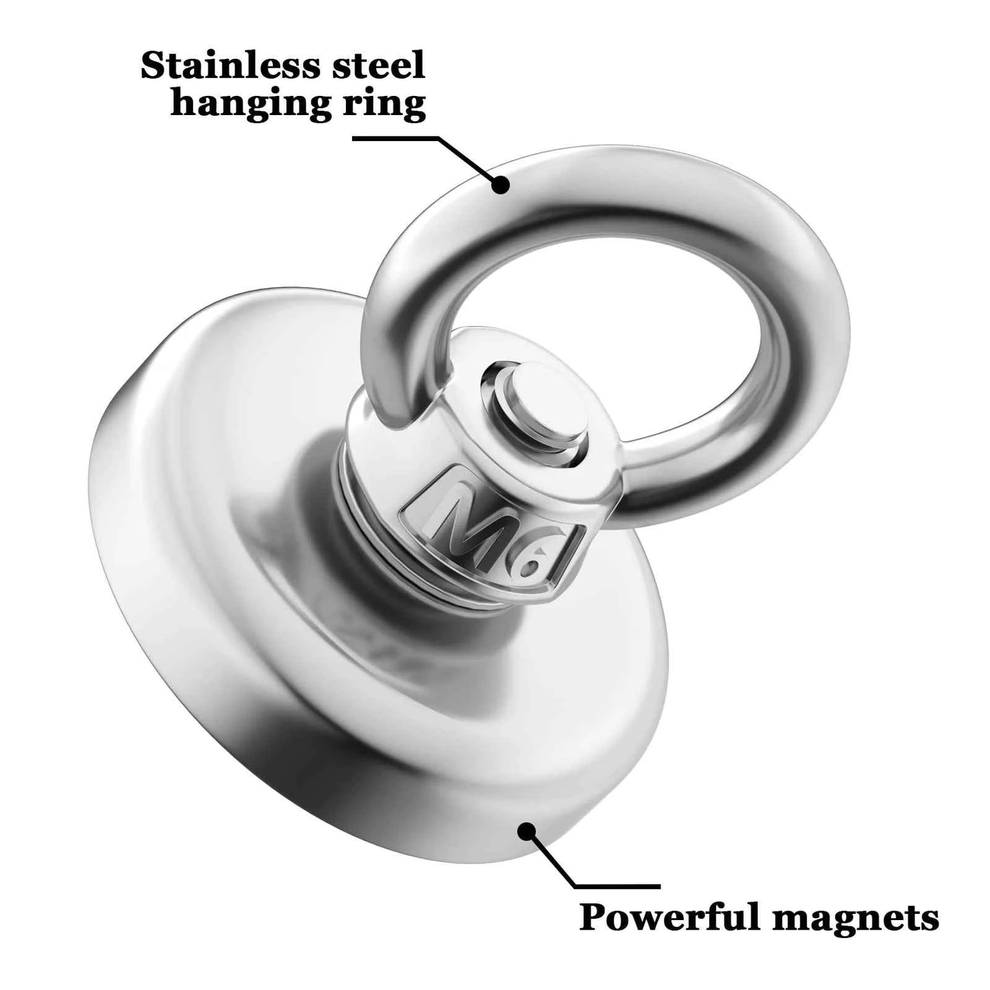 Super Strong Neodymium Fishing Magnets Heavy Duty with Countersunk Hole Eyebolt for Magnetic Fishing Salvage