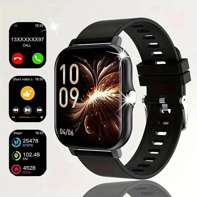 2025New Upgrad Smart Watch For Men Women 1.83Inch Full Touch Display BT Call Sports Monitoring SmartWatch For Android&IOS Phone Black Sports Smart Watch