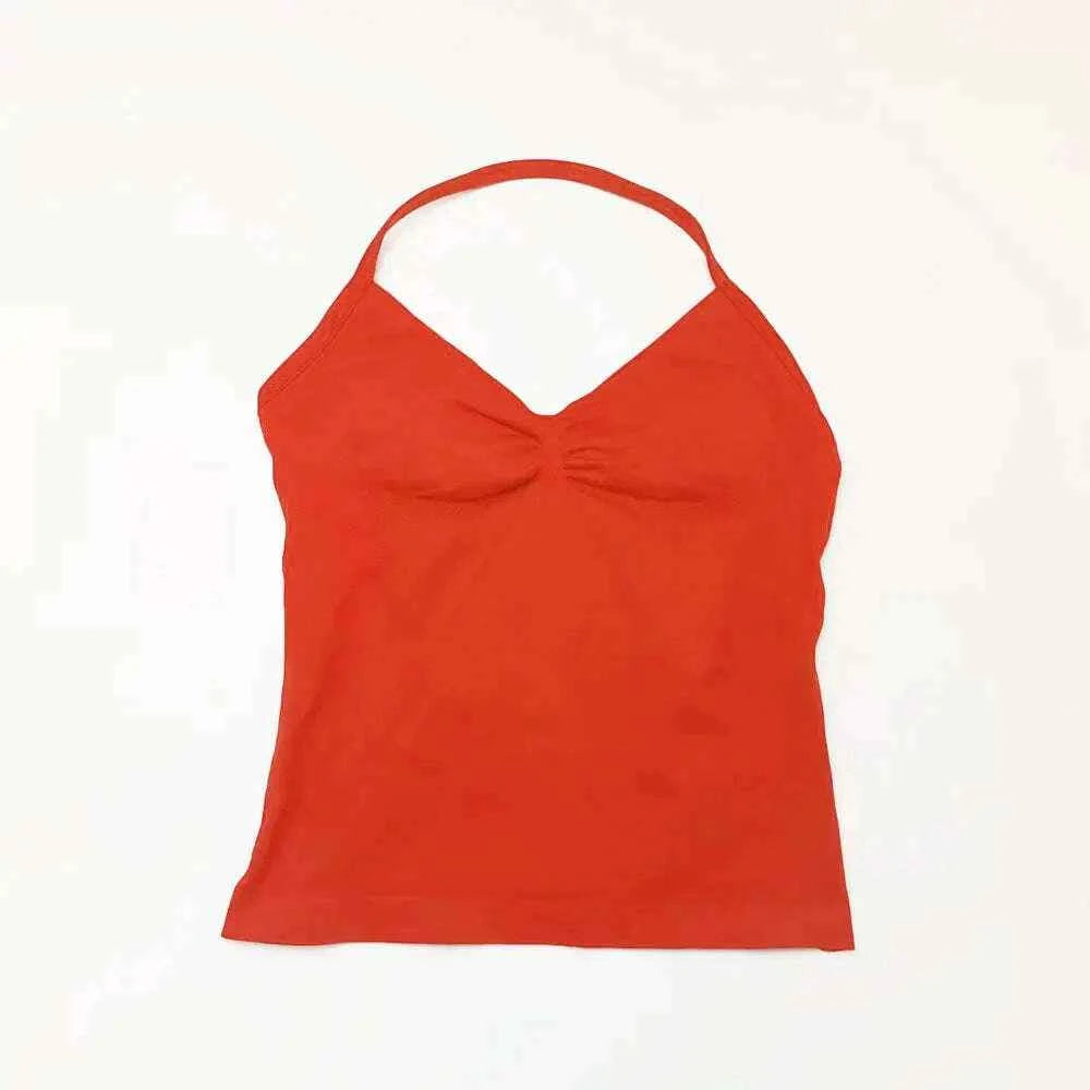 NCLAGEN Longline Yoga Sports Top Women's Fitness Tank with Beautiful Open Back Bra for Gym and Running Workout