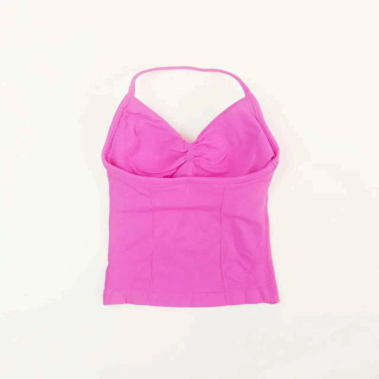 NCLAGEN Longline Yoga Sports Top Women's Fitness Tank with Beautiful Open Back Bra for Gym and Running Workout