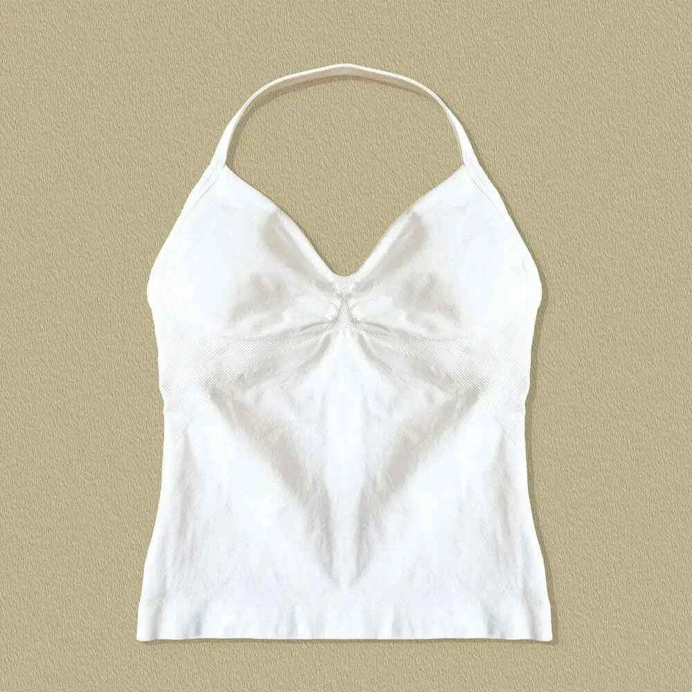 NCLAGEN Longline Yoga Sports Top Women's Fitness Tank with Beautiful Open Back Bra for Gym and Running Workout