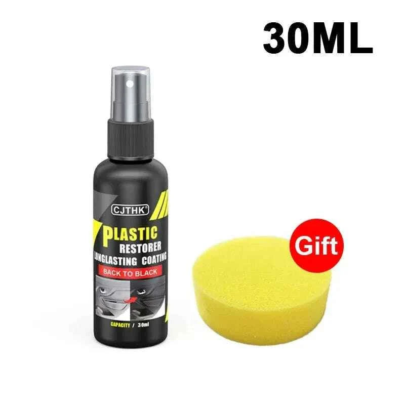 Car Plastic Restorer Back to Black - Long-lasting Gloss Coating for Plastic and Leather Renovation Auto Polish 30ml