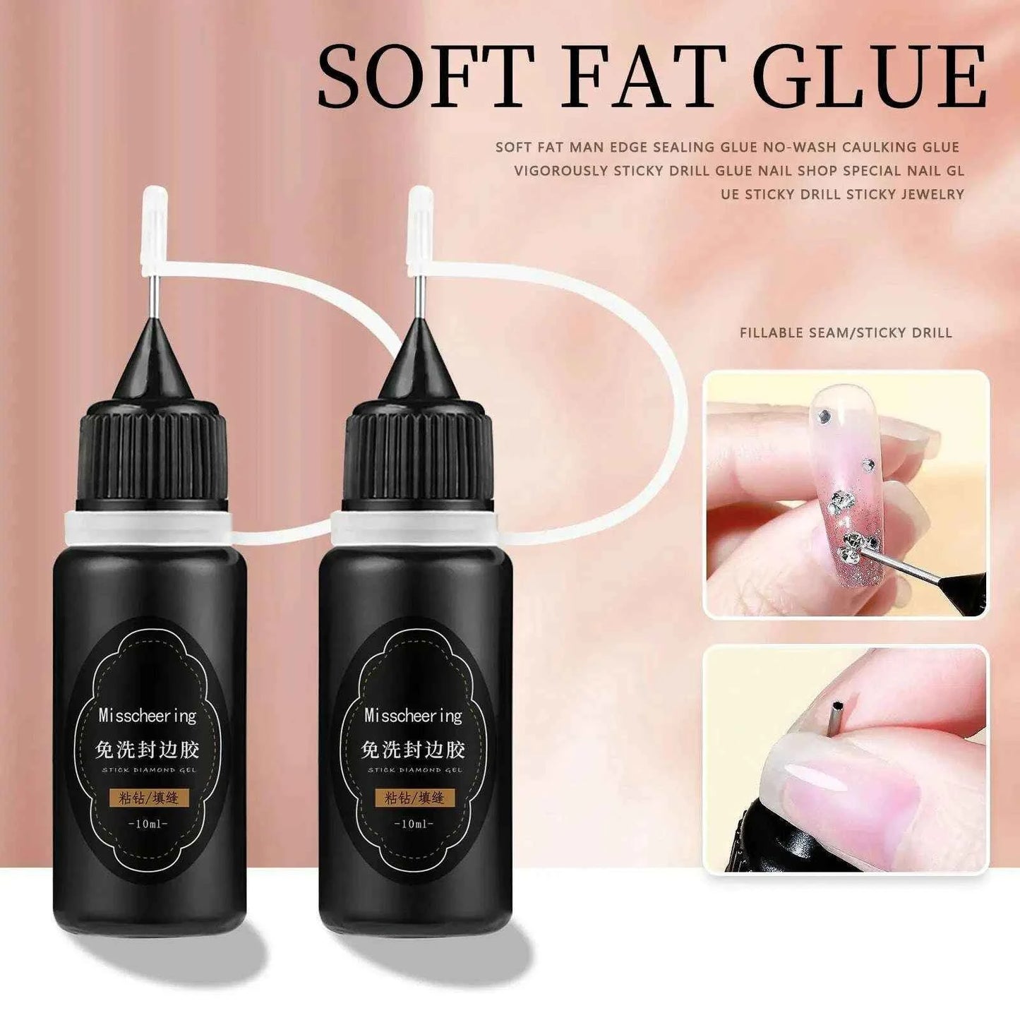 30g Nail Rhinestone Glue - Super Strong Gel for 3D Nail Art, Gem Decorations & Bling 2pcs 04