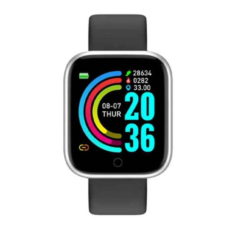 Smart Watch Women Men Music Control Bluetooth Calories Fitness Monitor Smartwatch Running Tracker Sport Bracelet For Android IOS Silver