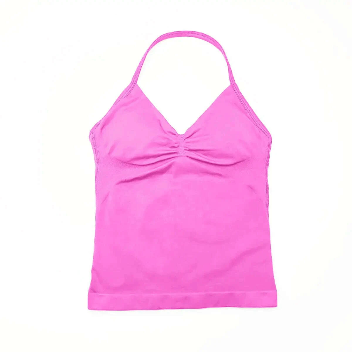 NCLAGEN Longline Yoga Sports Top Women's Fitness Tank with Beautiful Open Back Bra for Gym and Running Workout