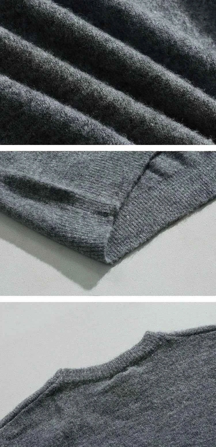 IEFB Men's Knitting Top Casual Loose Round Neck Pullover Sweater Spring Autumn Korean Fashion Male Solid Color Knits 9C2387