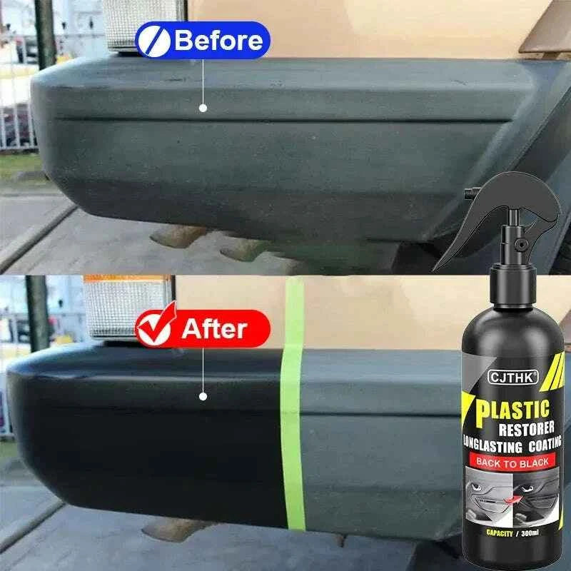 Car Plastic Restorer Back to Black - Long-lasting Gloss Coating for Plastic and Leather Renovation Auto Polish
