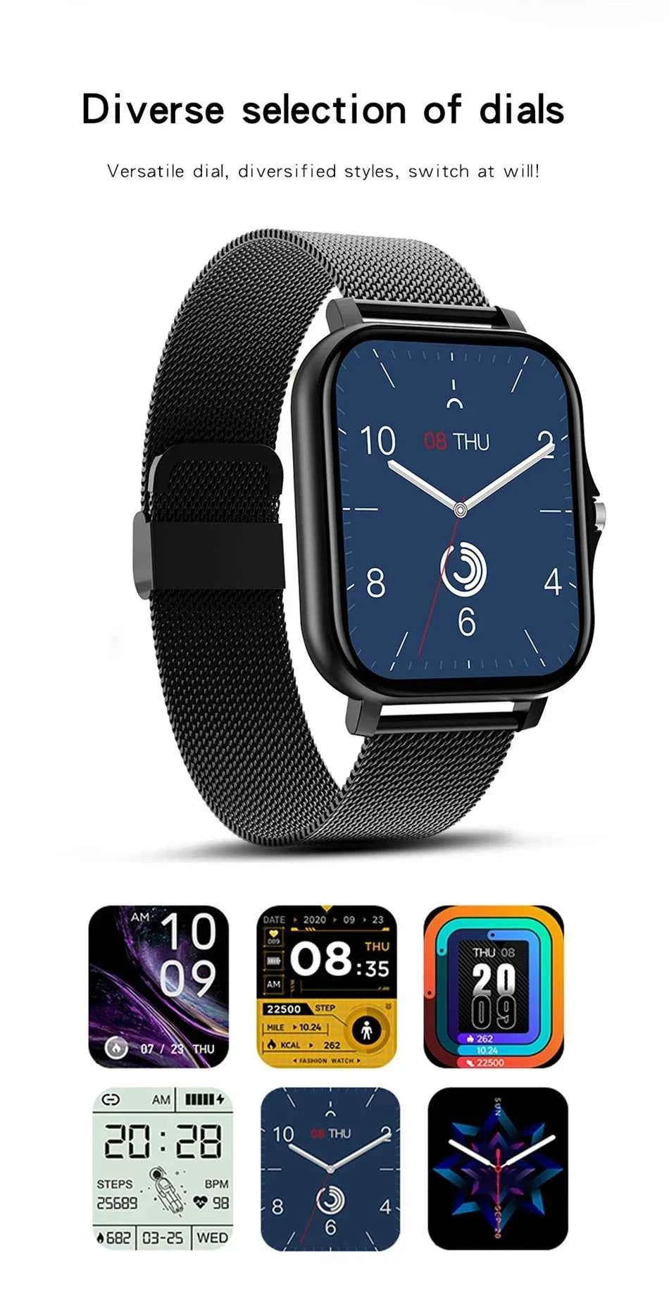 2025New Upgrad Smart Watch For Men Women 1.83Inch Full Touch Display BT Call Sports Monitoring SmartWatch For Android&IOS Phone