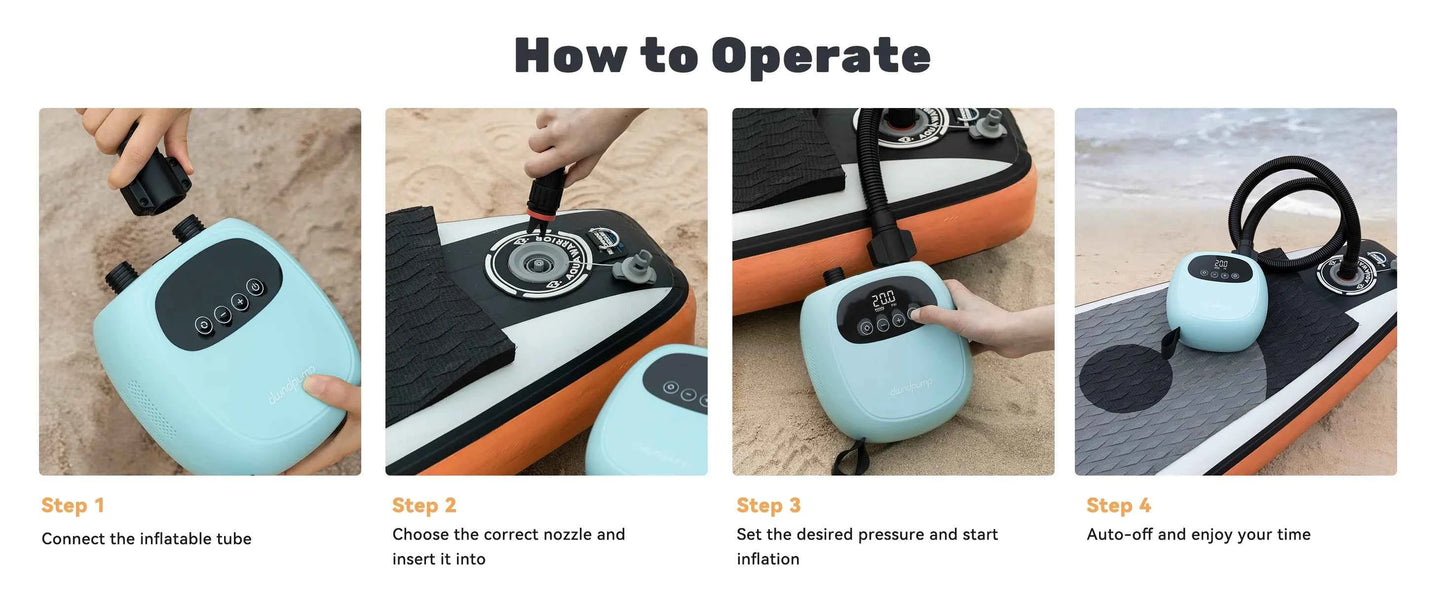 Electric SUP Pump 20PSI - dwndpump 38.48Wh Battery Inflatable Paddle Board, Kayak & Surf Board Inflation/Deflation