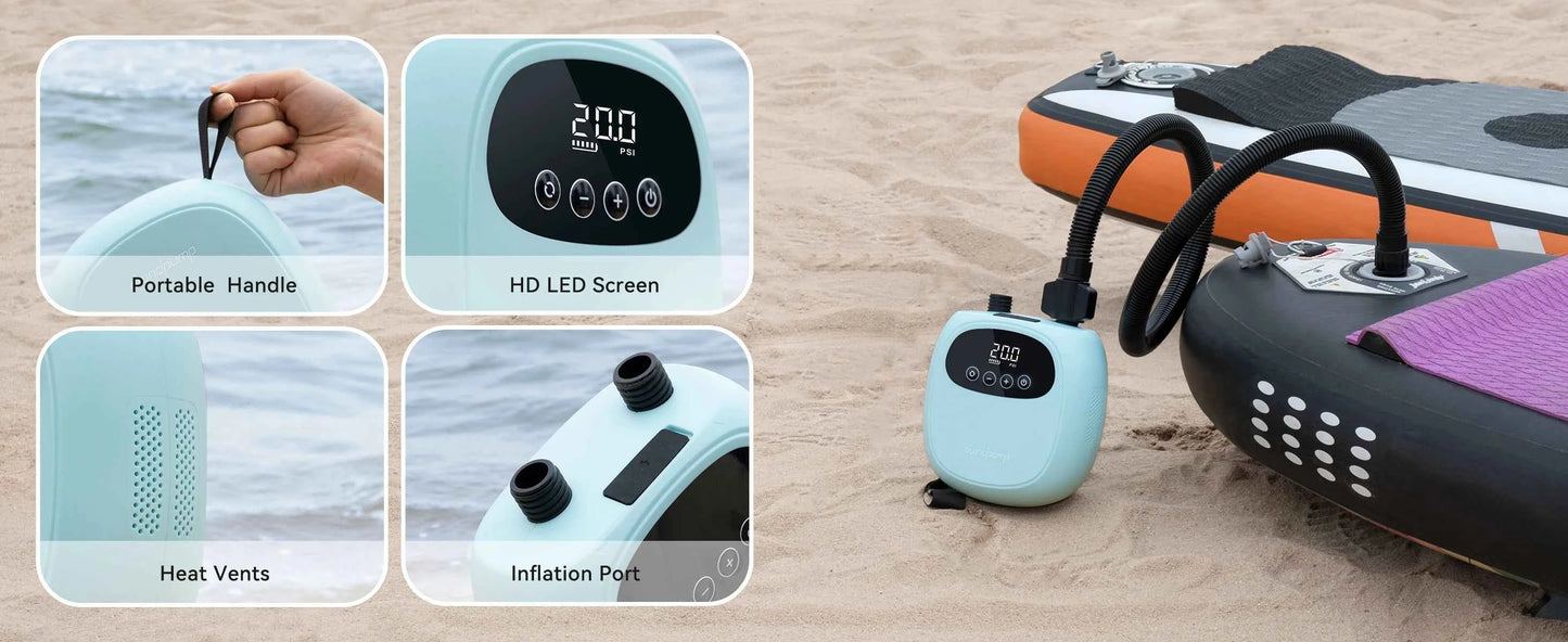 Electric SUP Pump 20PSI - dwndpump 38.48Wh Battery Inflatable Paddle Board, Kayak & Surf Board Inflation/Deflation